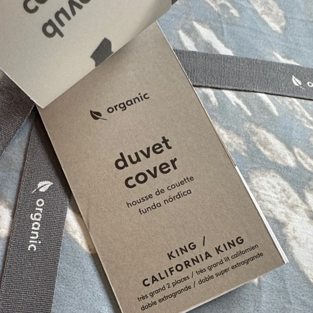 West Elm Organic Duvet Cover in Blue and White